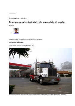 Running on empty: Australia`s risky approach to oil supplies