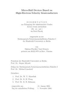 Micro-Hall Devices Based on High-Electron