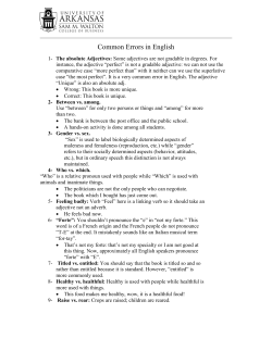 Common Errors in English