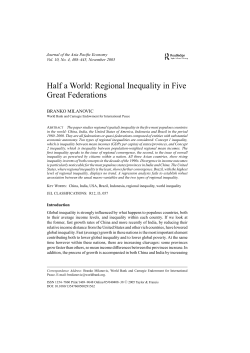 Half a World: Regional Inequality in Five Great Federations