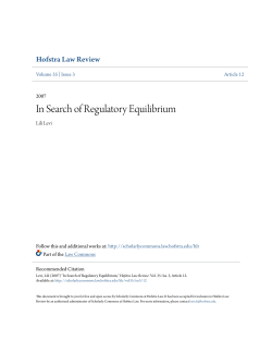 In Search of Regulatory Equilibrium