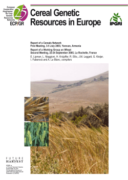 Cereal genetic resources in Europe - ECPGR