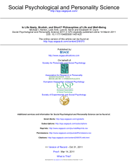 Social Psychological and Personality Science