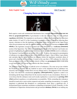 Clamping Down on Ordinance Raj - English