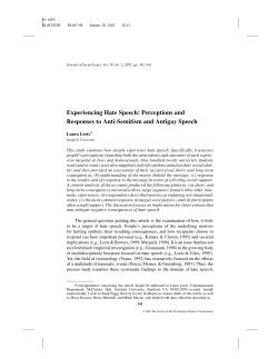 Experiencing Hate Speech: Perceptions and Responses to Anti