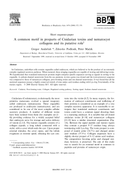 A common motif in proparts of Cnidarian toxins and nematocyst