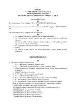 STATUTES of &bdquo;WORK SERVICE&rdquo; joint