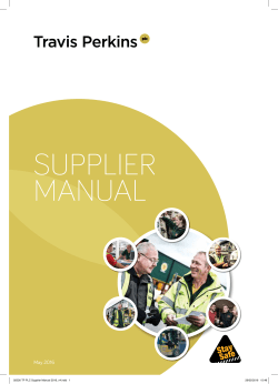 Supplier Manual. - Travis Perkins plc