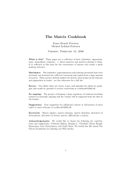 The Matrix Cookbook - Department of Computer Science