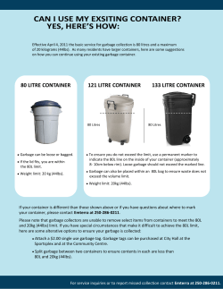 Garbage can sizes - City of Campbell River