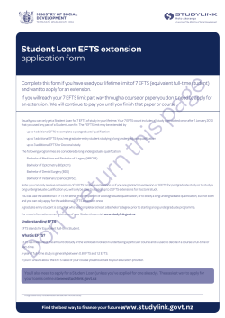 Student Loan EFTS extension
