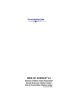 The Web of Science 8.0 Workbook