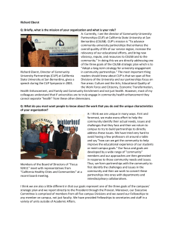 Richard Eberst Q: Briefly, what is the mission of your organization