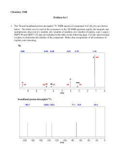 Problem Set 1: Nuclear Magnetic Resonance (NMR)