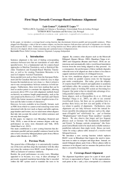 First Steps Towards Coverage-Based Sentence - NOVA