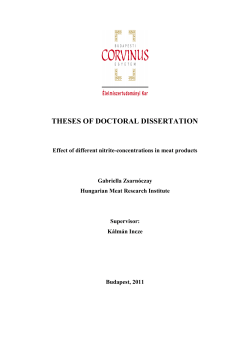 THESES OF DOCTORAL DISSERTATION