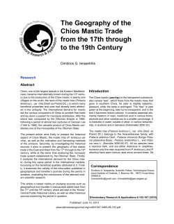 The Geography of the Chios Mastic Trade from the 17th through to