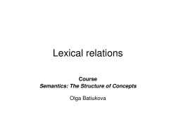 Course Semantics: The Structure of Concepts