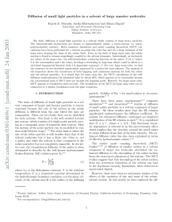 Diffusion of small light particles in a solvent of large massive