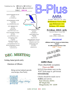 F r i d a y D E C 9 t h AARA Dues Dues cheerfully accepted, Dues