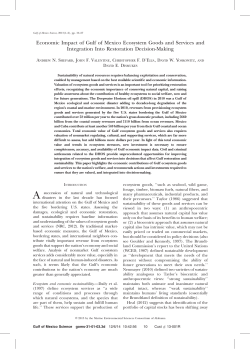 Economic Impact of Gulf of Mexico Ecosystem Goods and Services