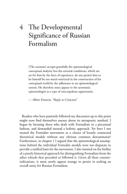 4 The Developmental Significance of Russian Formalism