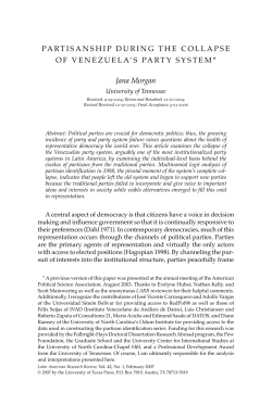 PARTISANSHIP DURING THE COLLAPSE OF VENEZUELA`S