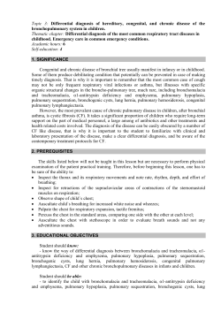 Topic 3: Differential diagnosis of hereditary, congenital, and chronic