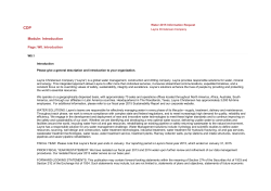 2015 CDP Water Disclosure Information Request
