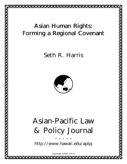 Asian Human Rights: Forming a Regional Covenant