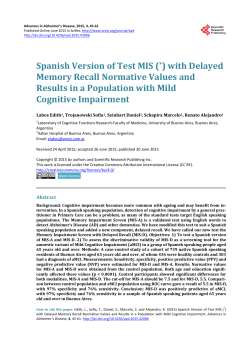 Spanish Version of Test MIS (*) with Delayed Memory Recall