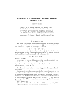 On product of difference sets for sets of positive density