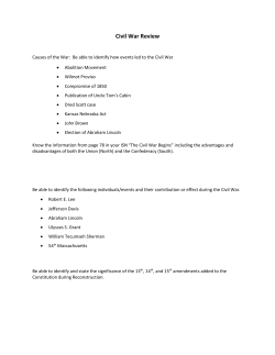 Pre Ap Civil War Review