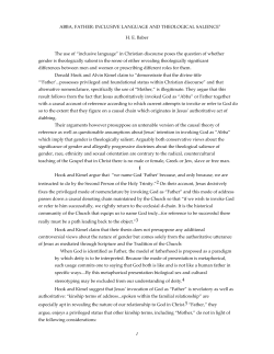 Abba, Father - University of San Diego Home Pages
