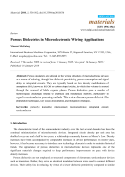 Porous Dielectrics in Microelectronic Wiring Applications