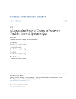 A Longitudinal Study of Change in Preservice