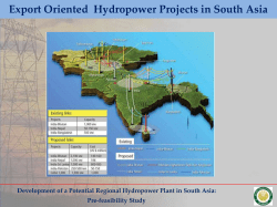 Export Oriented Hydropower Projects in South Asia