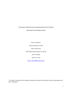 The Profit Orientation of Microfinance Institutions and Effective