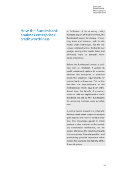 How the Bundesbank analyses enterprises` creditworthiness Article