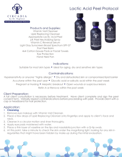 Lactic Acid Peel Protocol