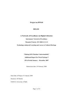 Additional Report for Work Package 5