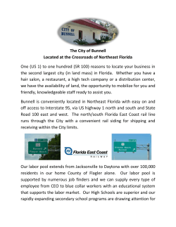 The City of Bunnell Located at the Crossroads of Northeast Florida