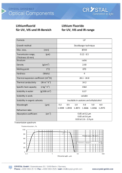 Lithiumfluorid f&uuml;r UV, VIS und IR-Bereich Lithium Fluoride for UV