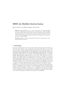 MESS: the MathDox Exercise System