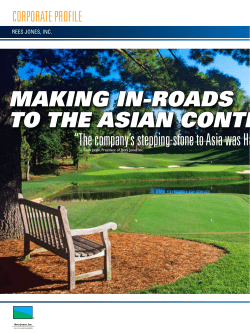 MAKING IN-ROADS TO THE ASIAN CONTINENT