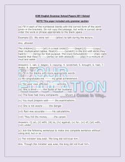 ICSE English Grammar Solved Papers 2011 Solved