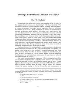 Herring v. United States: A Minnow or a Shark?