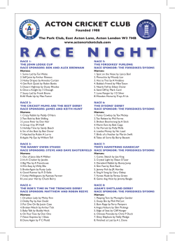 rAce nigHt - Acton Cricket Club