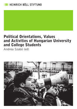 Political Orientations, Values and Activities of Hungarian University