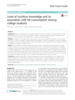 Level of nutrition knowledge and its association with fat consumption